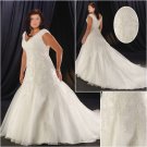 Acctractive/Strapless/Taffeta/A-Line/Princess/Plus Size/Floor Length/Bridal Wedding Dress/PS038