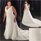 Acctractive/Sweetheart Neckline/Satin&Organza/A-Line/Princess/Plus Size/Bridal Wedding Dress/PS039