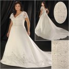 Elegant/Sweetheart Neckline/short Sleeves/A-Line/Princess/Plus Size/Bridal Wedding Dress/PS042
