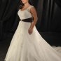 Elegant/Sweetheart Neckline/Cap Sleeves/A-Line/Princess/Plus Size/Bridal Wedding Dress/PS043