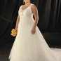 Elegant/Strapless/Satin&Organza/A-Line/Princess/Floor Length/Plus Size/Bridal Wedding Dress/PS049