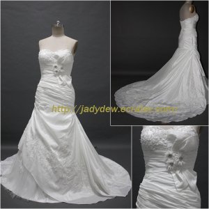 Free Shipping/A-line/Sweatheart/Taffeta/Court train/Bridal Wedding Dress/CWD015
