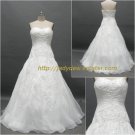 Free Shipping/A-line/Sweatheart/Satin&Organza/Court train/Bridal Wedding Dress/CWD017