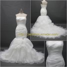 Free Shipping/Mermaid/Strapless/Satin&Organza/Court train/Bridal Wedding Dress/CWD121