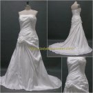 Free Shipping/A-line/Strapless/Chiffon/Sweep Length train/Bridal Wedding Dress/CWD124