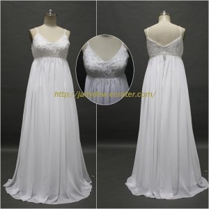 Free Shipping/A-line/Spaghetti/Chiffon/Floor Length/Bridal Wedding Dress/CWD125