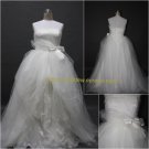 Free Shipping/A-line/Strapless/Satin&Organza/Floor Length/Bridal Wedding Dress/CWD126
