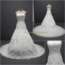 Free Shipping/A-line/Strapless/Satin&Organza/Court Train/Bridal Wedding Dress/CWD130