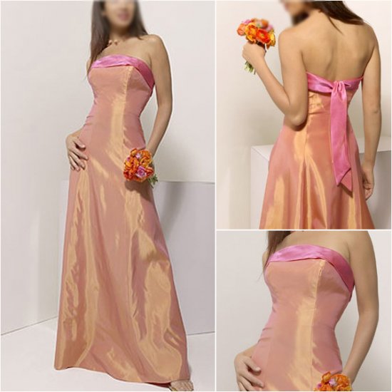 Free Shipping/A-Line/Strapless/Floor-Length/Taffeta/Bridemaid dress/party dress/AD033