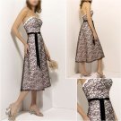 Free Shipping/A-Line/Strapless/Tea-Length/Satin&Lace/Bridemaid dress/party dress/AD034