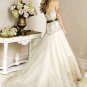 Free shipping/A-line/Strapless/Satin&Mesh/Court train/Wedding Dress/BR069