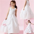 Free Shipping/A-line/Sleeveless/Satin/Ankle-Length/Flower girls dresses/FG035