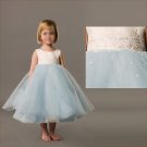 Free Shipping/A-line/Sleeveless/Satin&Mesh/Tea-Length/Flower girls dresses/FG067