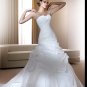 Free Shipping/2011 New arrival/A-line/Strapless/Satin&Organza/Chapel train/Wedding Dress/GG003