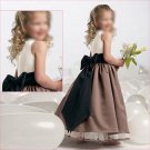 Free Shipping/A-line/Sleeveless/Satin/Ankle-Length/Flower girls dresses/FG027