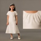Free Shipping/A-line/Shortsleeves/Taffeta/Tea-Length/Flower girls dresses/FG063