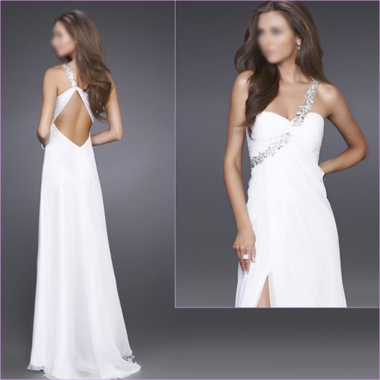 Free Shipping/A-Line/Sweatheart/Chiffon/Floor-Length/Evening dress/wedding gown/LN012
