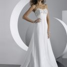 Free Shipping/A-Line/Spaghetti/Satin&Chiffon/Sweep length train/Bridal Wedding Dress/GG075