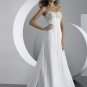 Free Shipping/A-Line/Spaghetti/Satin&Chiffon/Sweep length train/Bridal Wedding Dress/GG075
