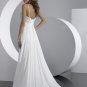 Free Shipping/A-Line/Spaghetti/Satin&Chiffon/Sweep length train/Bridal Wedding Dress/GG075