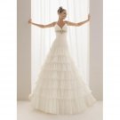 Free Shipping/A-line/Spaghetti/V-neck/Satin&Mesh/Chapel train/Bridal Wedding Dress/YY241