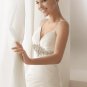 Free Shipping/A-line/Spaghetti/V-neck/Satin&Mesh/Chapel train/Bridal Wedding Dress/YY241