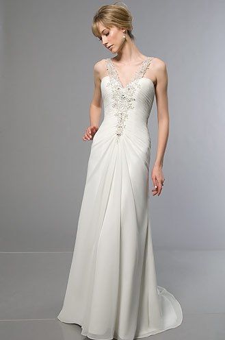 Free Shipping/A-line/Sweatheart/Satin&Chiffon/Floor Length/Bridal Wedding Dress/YY325