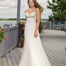 Free Shipping/A-line/Spaghetti/V-neck/Satin/Floor Length/Bridal Wedding Dress/YY327