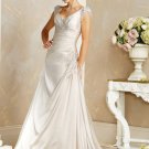 Free Shipping/A-line/Sleeveless/V-neck/Satin/Floor Length/Bridal Wedding Dress/BR58