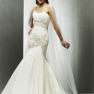 Free Shipping/Mermaid/Strapless/Sweatheart/Satin/Chapel train/Bridal Wedding Dress/BR73