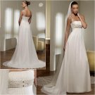 Free Shipping/2011 New arrival/A-line/Spaghetti/Satin&Chiffon/Floor Length/Wedding Dress/A1002