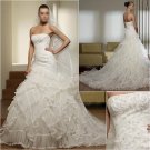Free Shipping/2011 New arrival/A-line/Sweatheart/Satin&Mesh/Chapel train/Wedding Dress/A1004