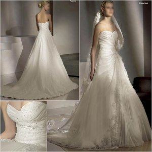 Free Shipping/2011 New arrival/A-line/Sweatheart/Taffeta/Chapel train/Wedding Dress/A1007