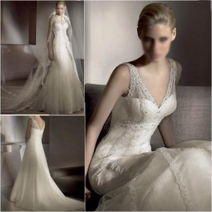 Free Shipping/2011 New arrival/A-line/Sweatheart/Satin&Mesh/Chapel train/Wedding Dress/A1008