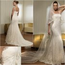Free Shipping/2011 New arrival/A-line/Spaghetti/Satin&Mesh/Floor Length/Wedding Dress/A1011