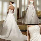 Free Shipping/2011 New arrival/A-line/Strapless/Satin/Chapel train/Wedding Dress/A1012