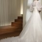 Free Shipping/2011 New arrival/A-line/Strapless/Satin&Organza/Chapel train/Wedding Dress/A1013