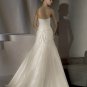 Free Shipping/2011 New arrival/A-line/Strapless/Taffeta&Lace/Chapel train/Wedding Dress/A1014