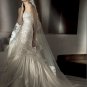 Free Shipping/2011 New arrival/A-line/Strapless/Taffeta&Mesh/Chapel train/Wedding Dress/A1017