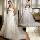 Free Shipping/2011 New arrival/A-line/Strapless/Satin&Organza/Chapel train/Wedding Dress/A1019