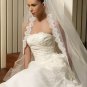 Free Shipping/2011 New arrival/A-line/Strapless/Satin&Organza/Chapel train/Wedding Dress/A1019