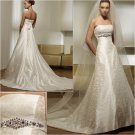 Free Shipping/2011 New arrival/A-line/Strapless/Satin/Chapel train/Wedding Dress/A1020
