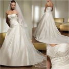 Free Shipping/2011 New arrival/A-line/Sweatheart/Satin/Chapel train/Wedding Dress/A1021