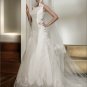 Free Shipping/2011 New arrival/A-line/Sleeveless/Satin/Chapel train/Wedding Dress/A1023