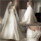Free Shipping/2011 New arrival/A-line/Sleeveless/Satin&Organza/Chapel train/Wedding Gown /A1028