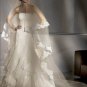 New arrival/A-line/Strapless/Satin&Chiffon/Chapel train/luxurious Bridal Wedding Dress/A1027
