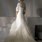 New arrival/A-line/Strapless/Satin&Chiffon/Chapel train/luxurious Bridal Wedding Dress/A1027