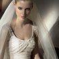 Free Shipping/2011 New arrival/A-line/Sleeveless/Satin&Organza/Chapel train/Wedding Gown /A1028