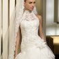 Free Shipping/2011 New arrival/A-line/Halter/Satin&Organza/Chapel train/Wedding Dress/A1044