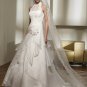 Free Shipping/2011 New arrival/A-line/Halter/Satin&Organza/Chapel train/Wedding Dress/A1044